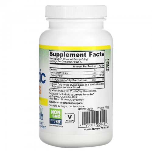Jarrow Formulas, пребиотики с инулином и фруктоолигосахаридами, порошок, 180 г (6,3 унции)